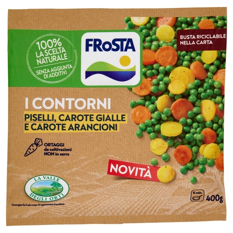 FRoSTA i Contorni Piselli, Carote Gialle e Carote Arancioni 400 g