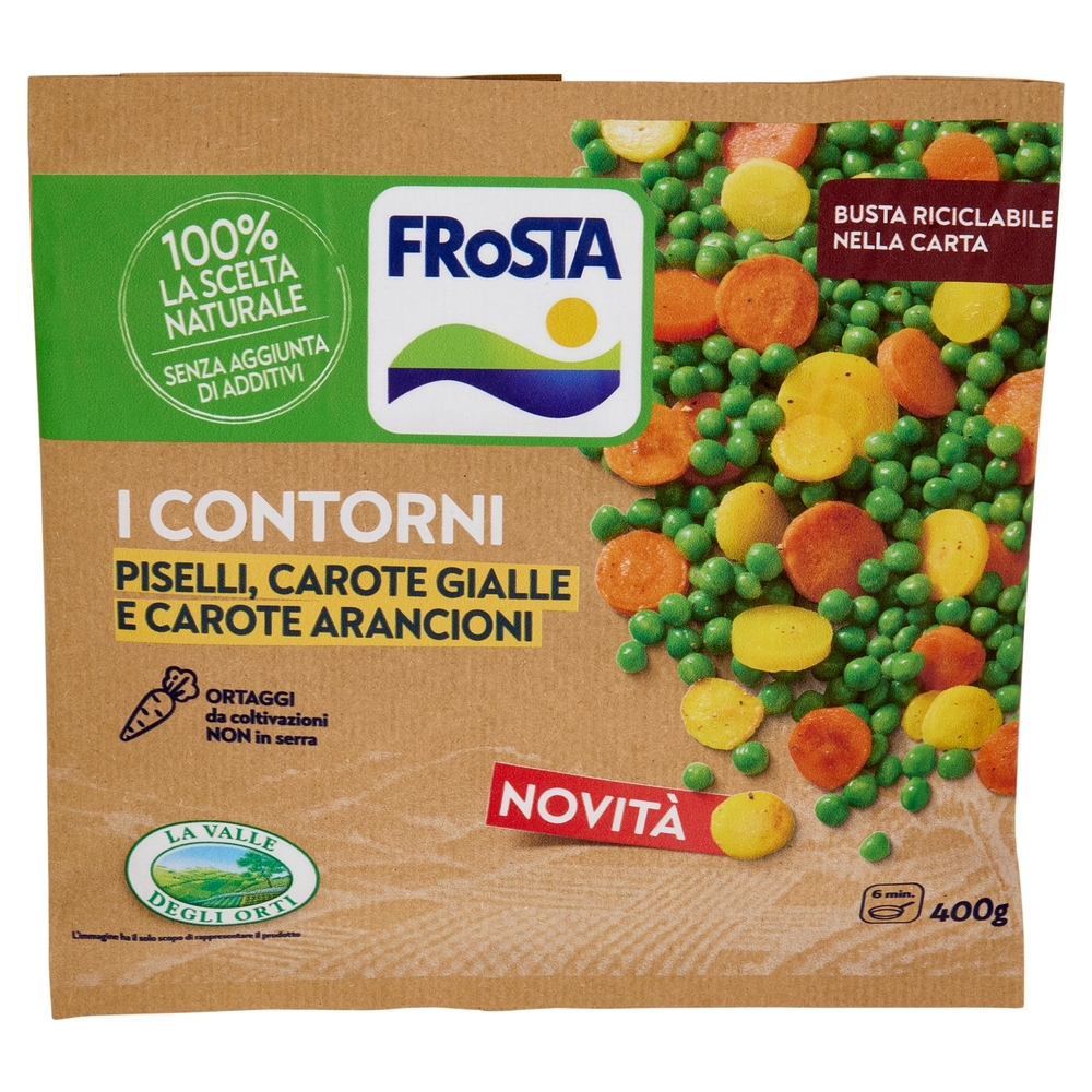 FRoSTA i Contorni Piselli, Carote Gialle e Carote Arancioni 400 g