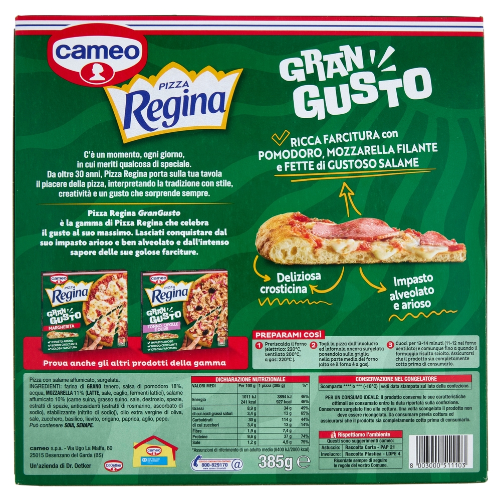 cameo Pizza Regina Gran Gusto Salame 385 g
