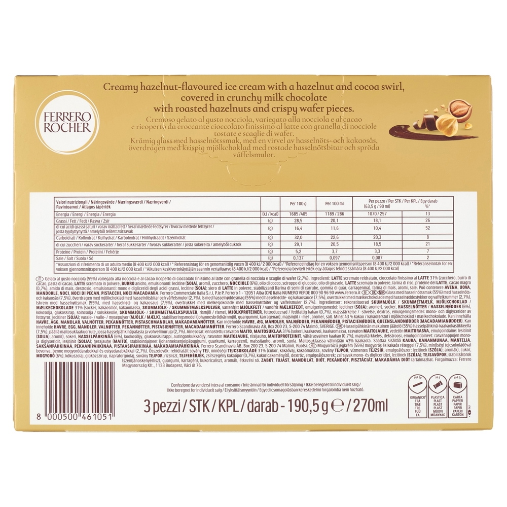 Ferrero Rocher Gelato 3 x 63,5 g