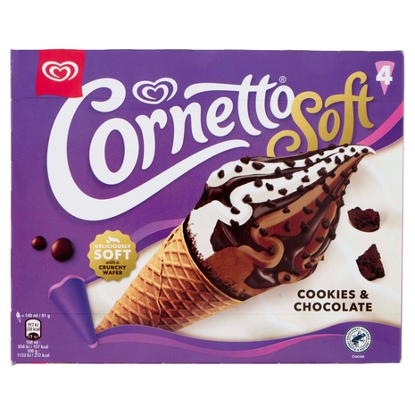 Cornetto Soft Cookies & Chocolate 4 x 81 g