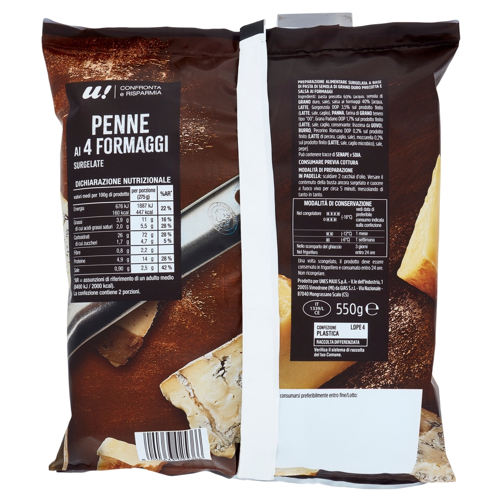 Penne ai 4 Formaggi U! Confronta e Risparmia