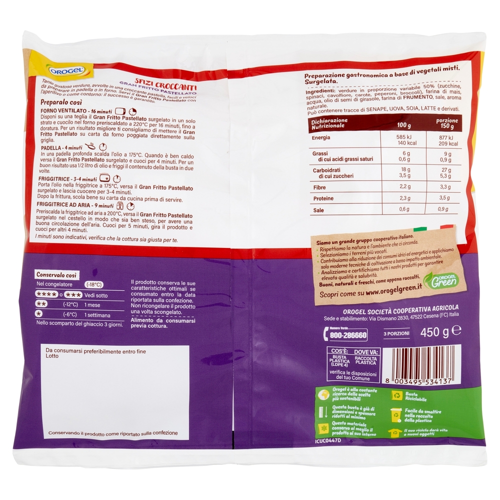 Orogel Gusto Ricco Gran Fritto Pastellato Surgelati 450 g