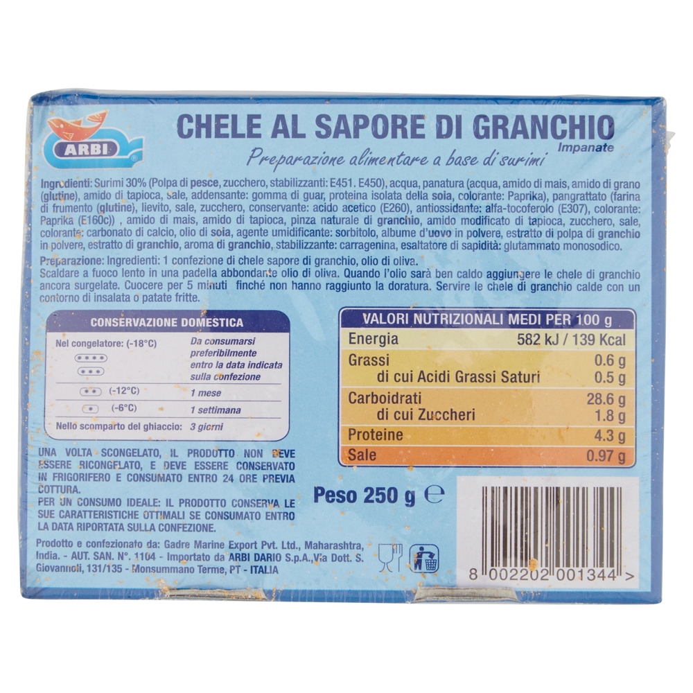 Chele Impanate al Sapore di Granchio, 250 g