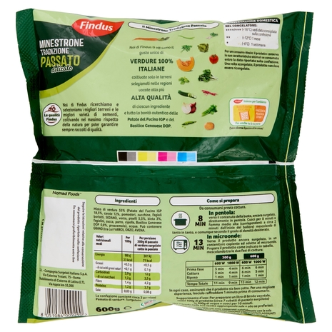Findus Minestrone Tradizione Passato - con Verdure IGP e DOP 600 g