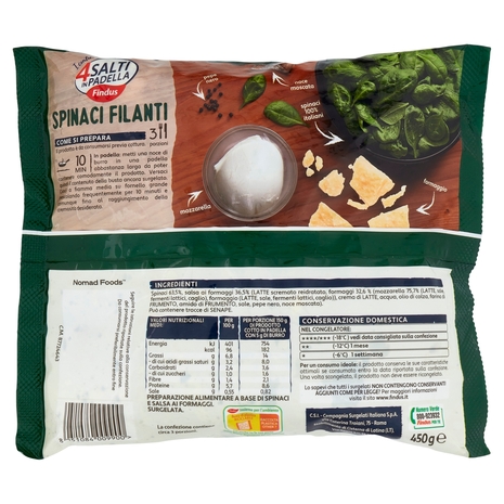4 Salti in Padella Findus Spinaci Filanti 450 g