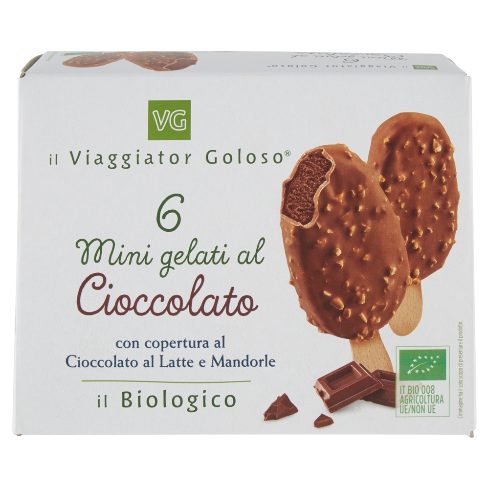 Minigelati al Cioccolato Mandorle BIO, 210 g, 6 Pezzi
