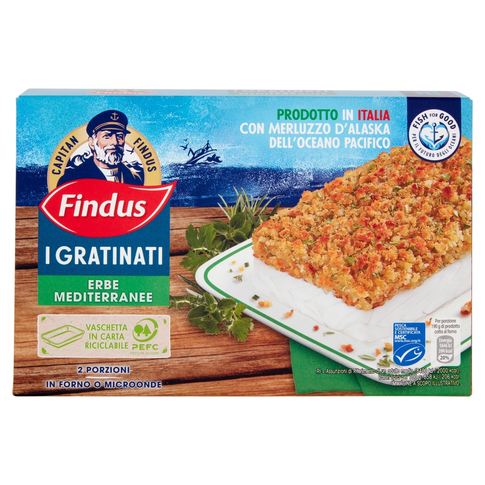 I Gratinati Merluzzo con Erbe Mediterraanee, 380 g