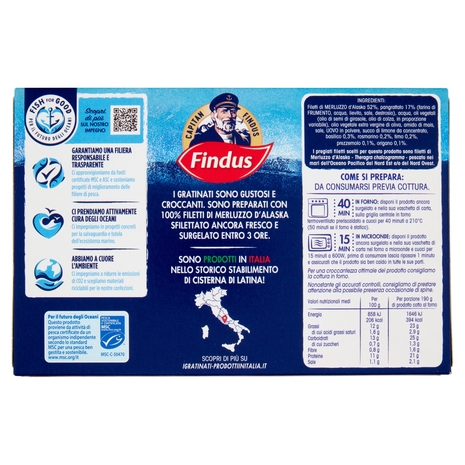 Capitan Findus I Gratinati Merluzzo d'Alaska con Erbe Mediterranee 380 g