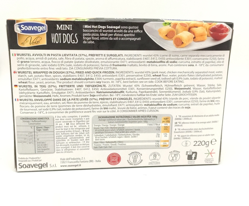 Mini hotdogs, 220 g