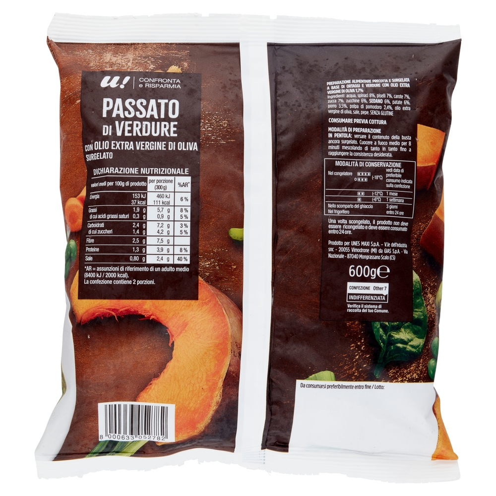 Passato di Verdure con Olio Extra Vergine di Oliva Surgelato U! Confronta e Risparmia