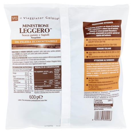 Minestrone Leggero da Filiera Ecosostenibile Il Viaggiator Goloso