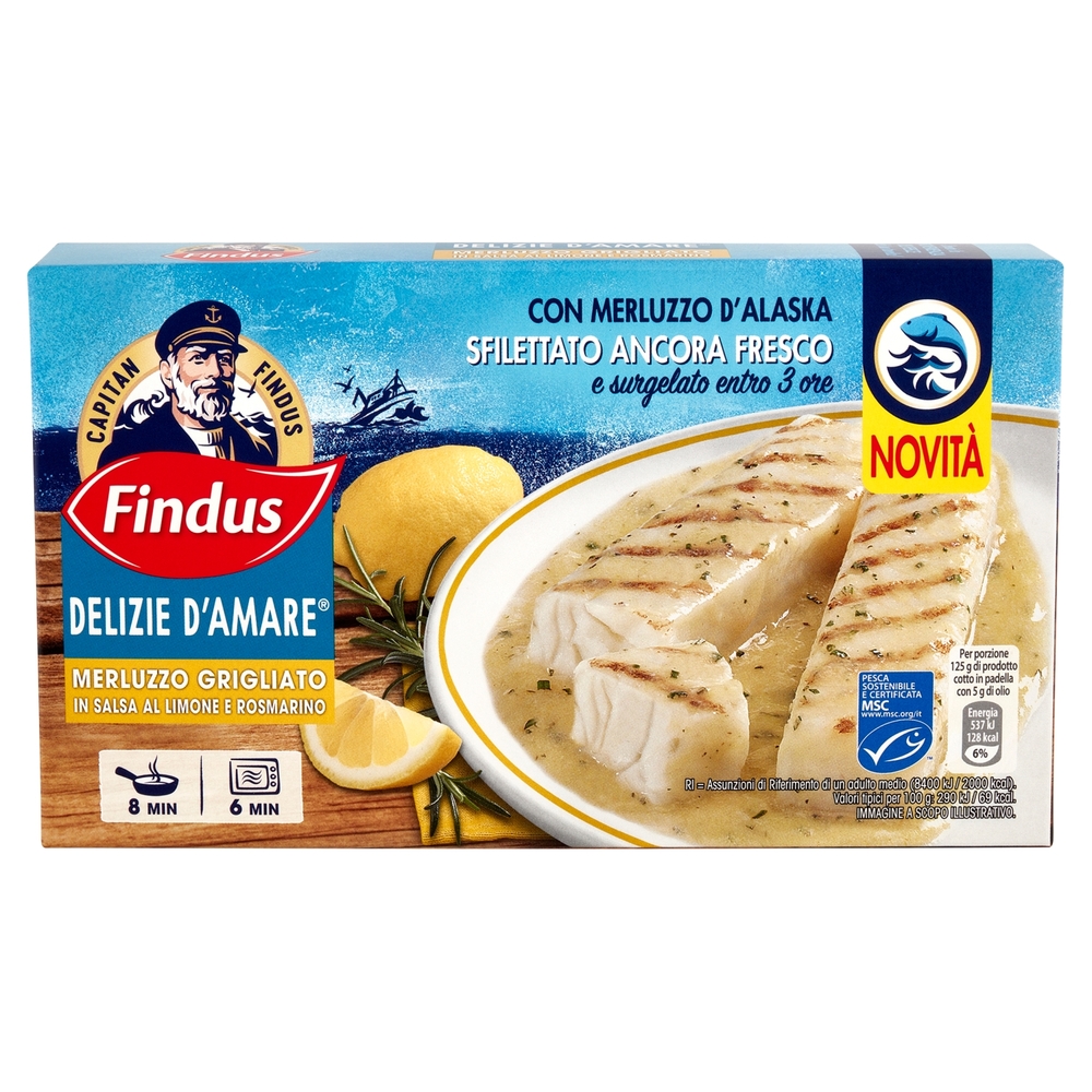 Capitan Findus Delizie D'Amare Merluzzo Grigliato in salsa al limone e rosmarino 250 g