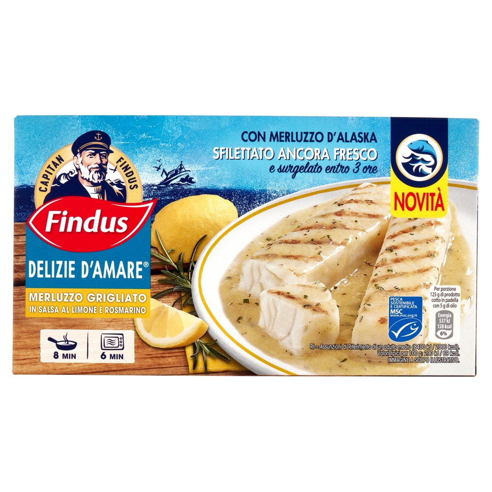 Capitan Findus Delizie D'Amare Merluzzo Grigliato in salsa al limone e rosmarino 250 g