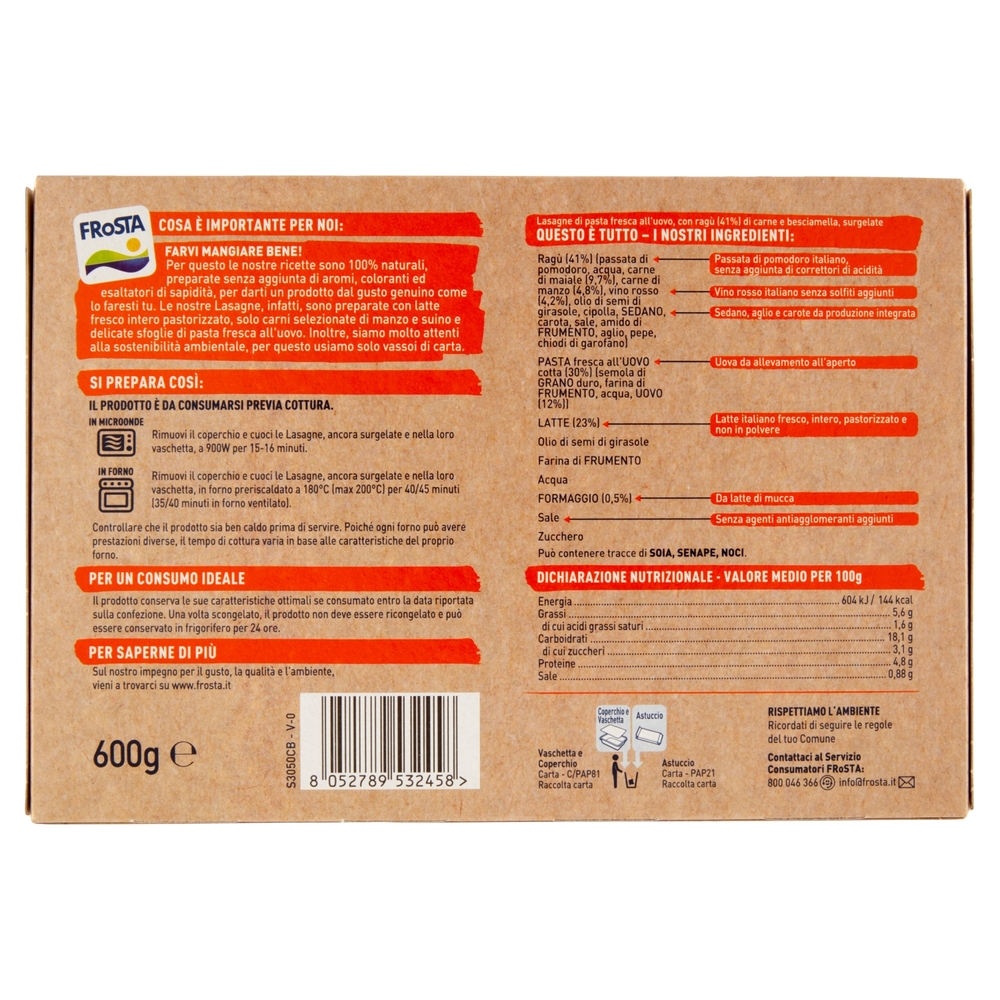 Frosta Lasagne alla Bolognese 600 g