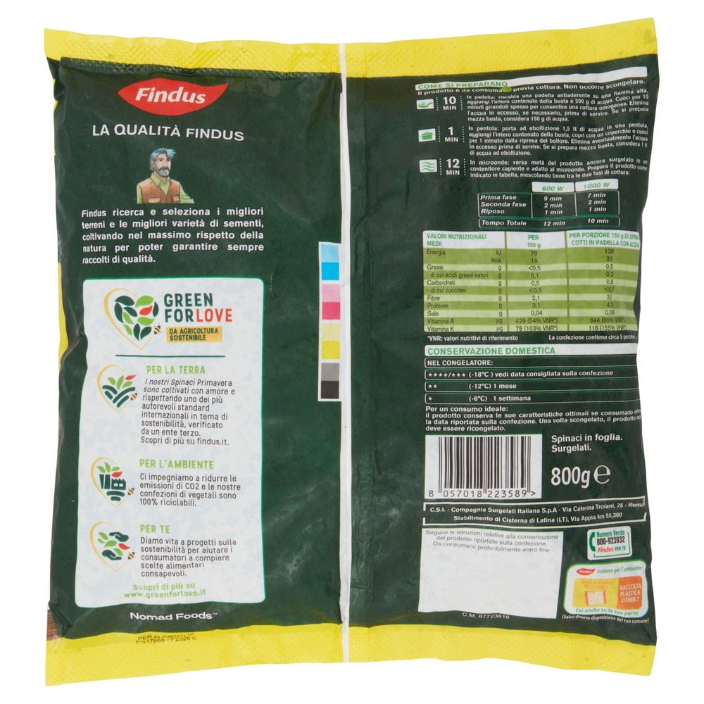 Findus Ciuffetti di Spinaci Primavera 800 g