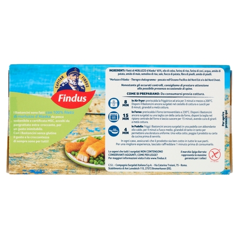 Capitan Findus 10 Bastoncini di Merluzzo Senza Glutine 300 g