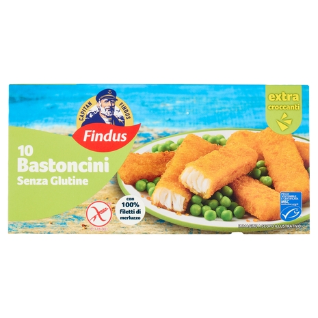 Capitan Findus 10 Bastoncini di Merluzzo Senza Glutine 300 g
