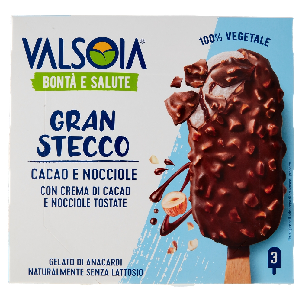 Valsoia Bontà e Salute Gran Stecco Cacao e Nocciole 3 x 80 g