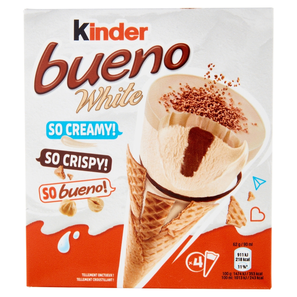 Cono Kinder Bueno White, 4x62 g