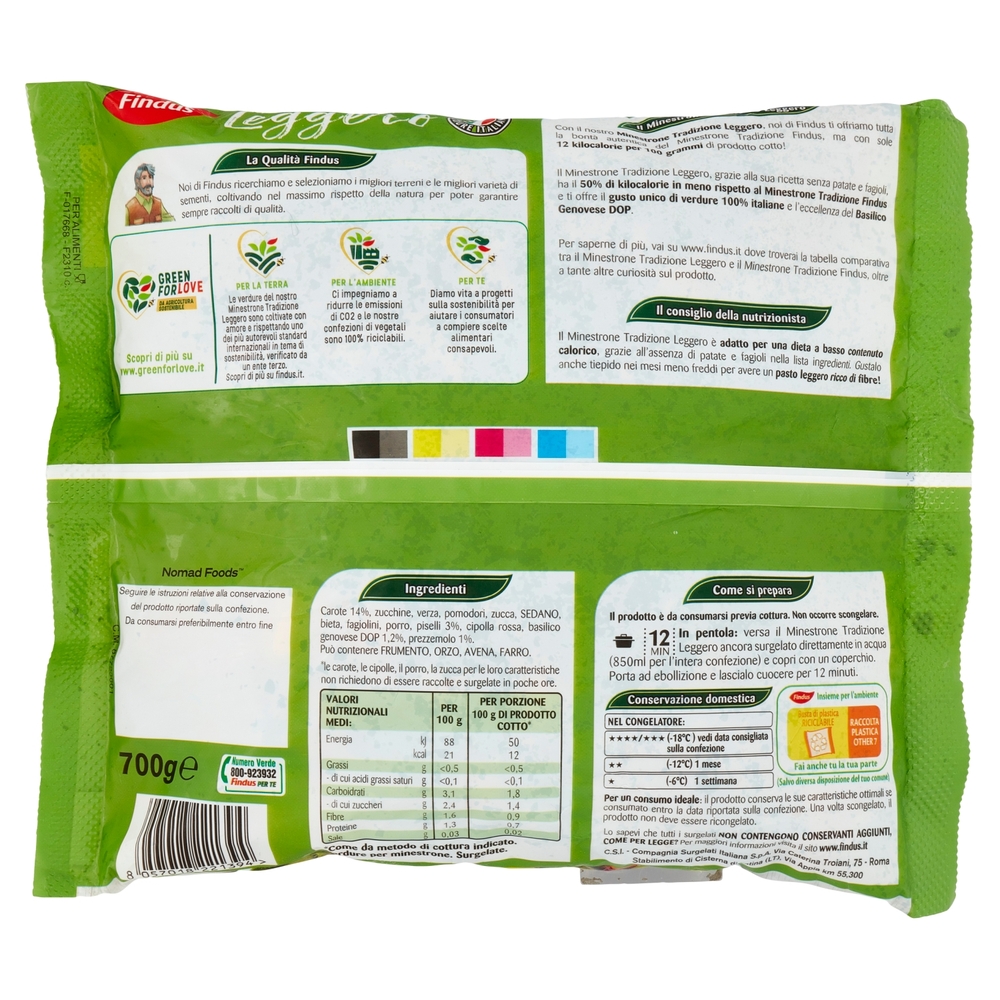 Findus Minestrone Tradizione Leggero - con Verdure IGP e DOP 700 g
