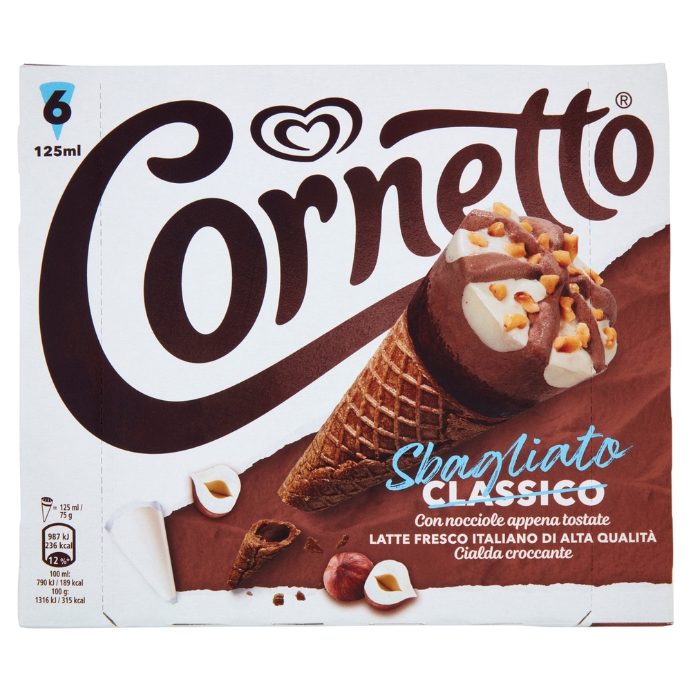 Cornetto Algida Sbagliato Classico 6 x 75 g