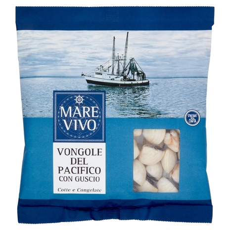 Mare Vivo Vongole del Pacifico con Guscio Cotte e Congelate 500 g