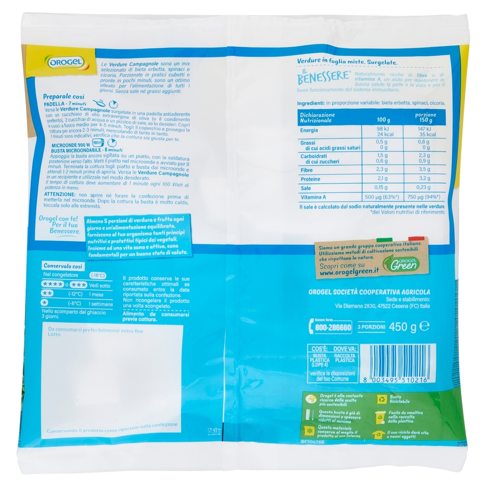 Orogel Il Benessere Verdure Campagnole Surgelati 450 g