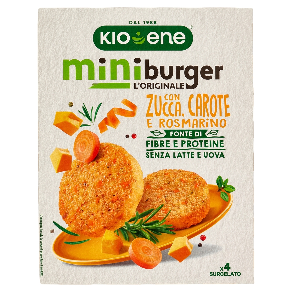 Kioene miniburger l'Originale con Zucca, Carote e Rosmarino Surgelato 160 g