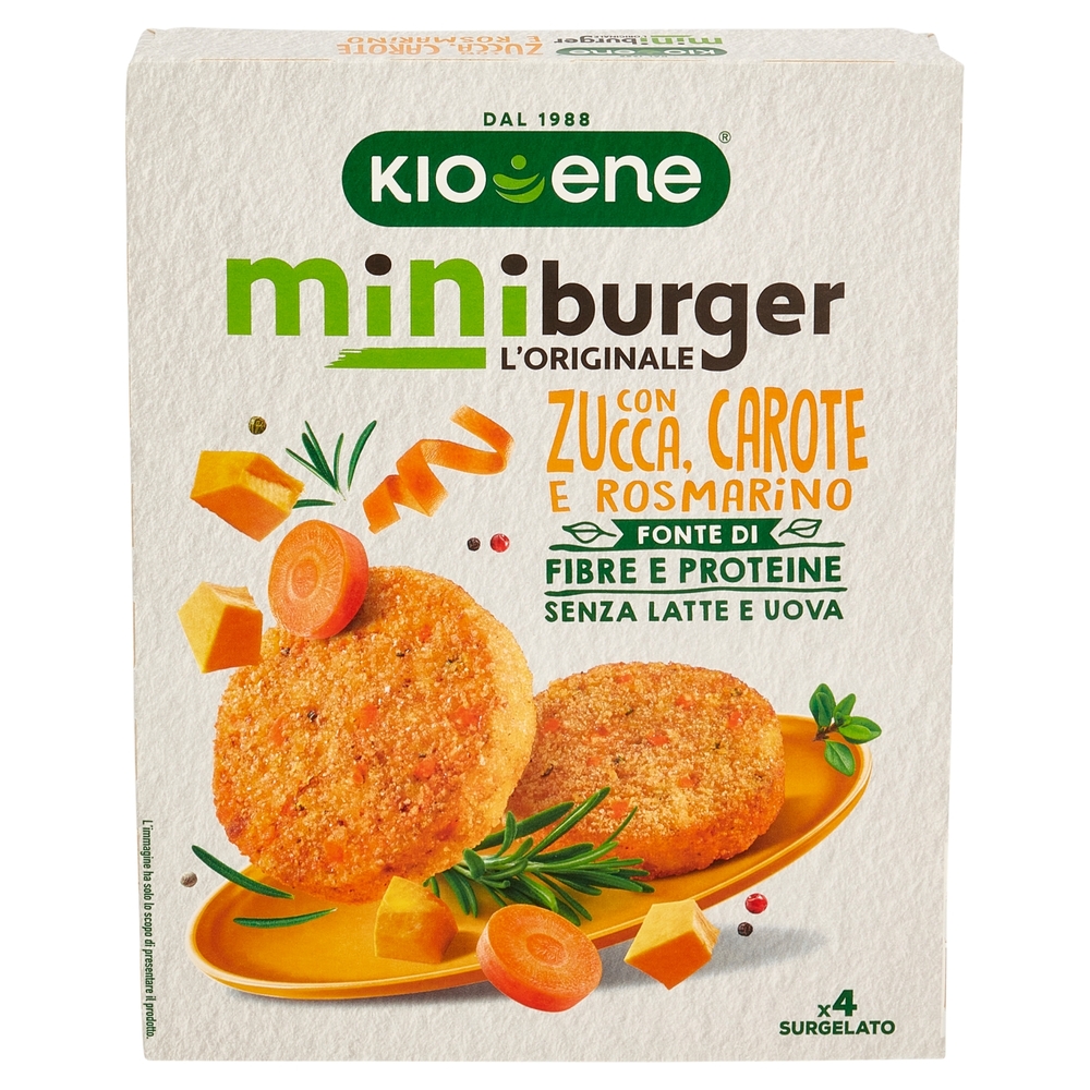 Kioene miniburger l'Originale con Zucca, Carote e Rosmarino Surgelato 160 g