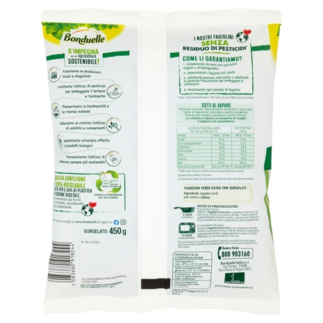 Bonduelle Fagiolini Extra Fini Surgelato 450 g