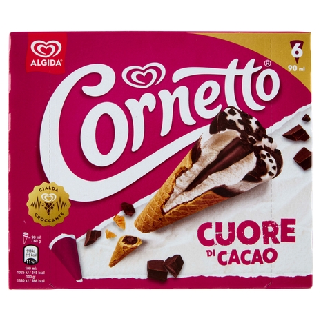 Cornetto Algida Cuore di Cacao 6 Gelati 360 g