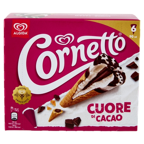 Cornetto Algida Cuore di Cacao 6 Gelati 360 g