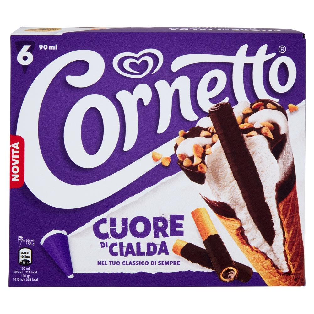 Cornetto Algida Cuore di Cialda 6 Gelati 348 g