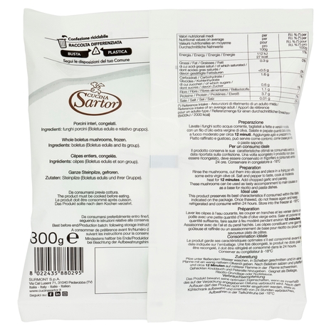Cucina Sartor Porcini interi Congelati 300 g