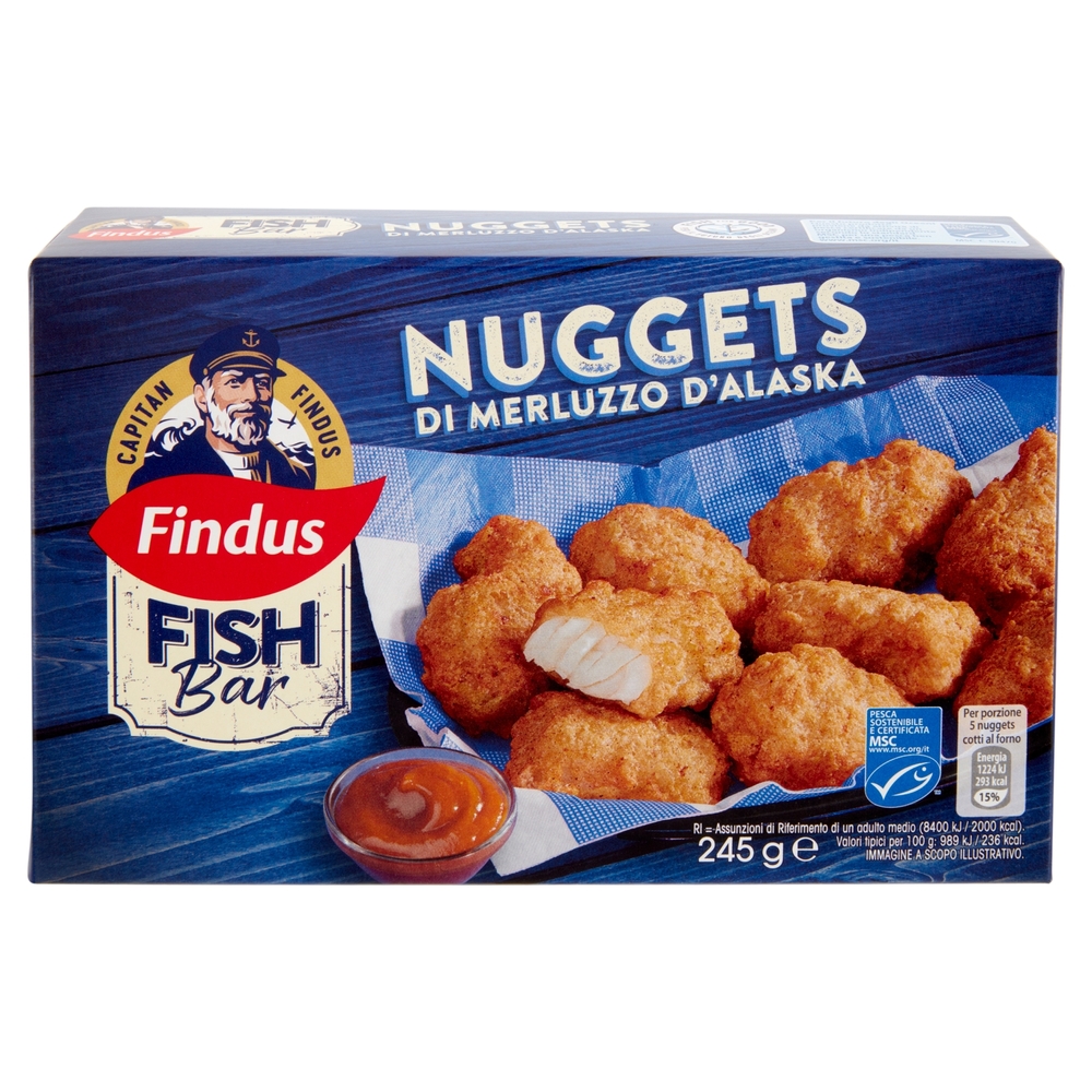 Capitan Findus Fish Bar Nuggets di Merluzzo D'Alaska 245 g