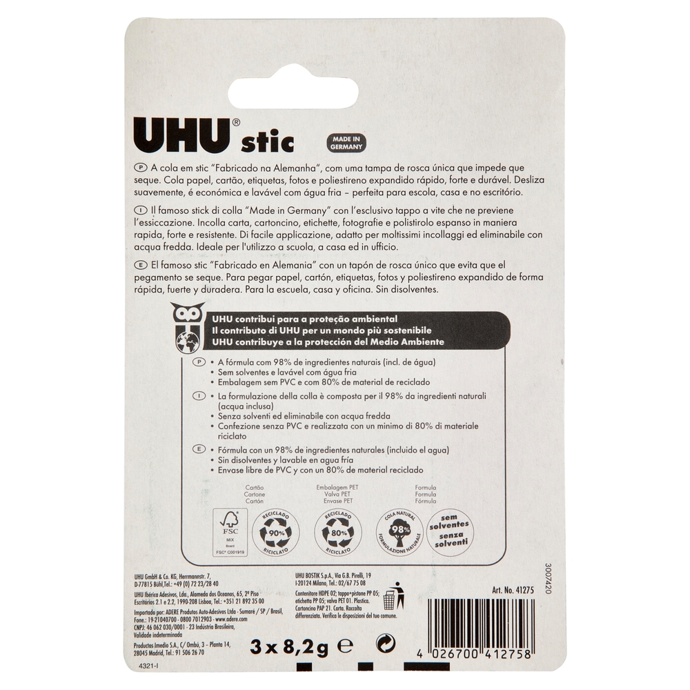 UHU stic 3 x 8,2 g
