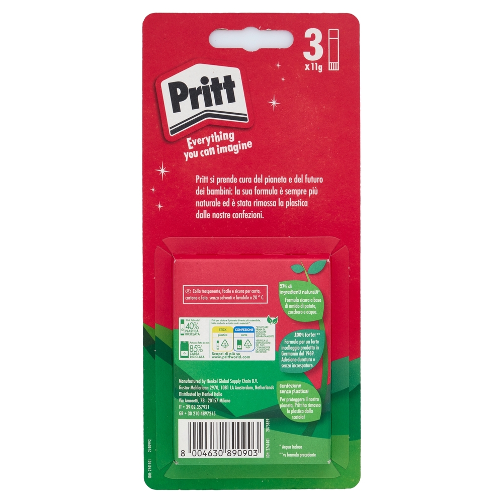 PRITT colla Stick Mini 3 x 11 g