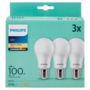 Philips Led sfera vetro 100W E27 2700K 3 pz