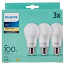 Philips Led sfera vetro 100W E27 2700K 3 pz