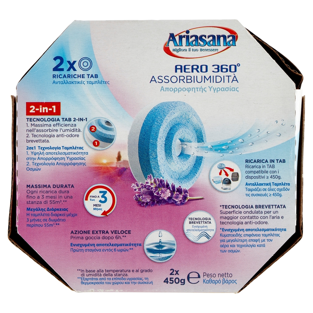 ARIASANA Aero 360 Tab Lavanda Relax bipack 2 x 450 g