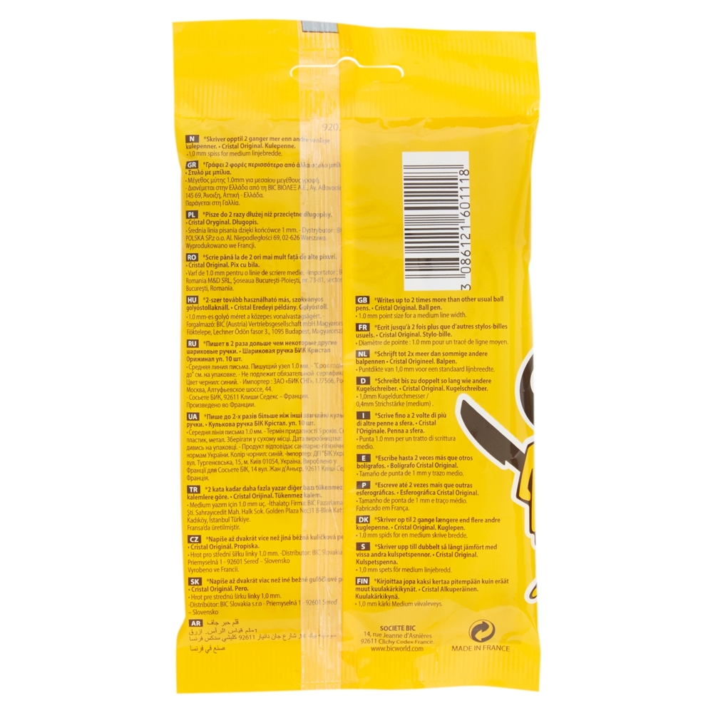 Bic Cristal original 1.0 mm 10 penne blu
