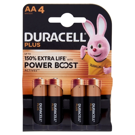 Duracell Plus AA 4  Stilo / Mignon Alcalina 1.5V MN1500 4 pz