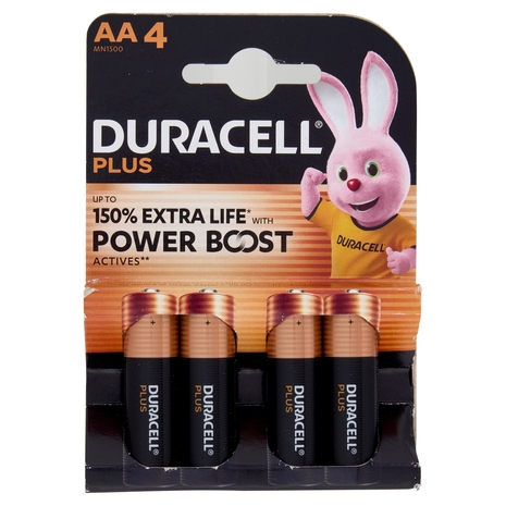 Duracell Plus AA 4  Stilo / Mignon Alcalina 1.5V MN1500 4 pz