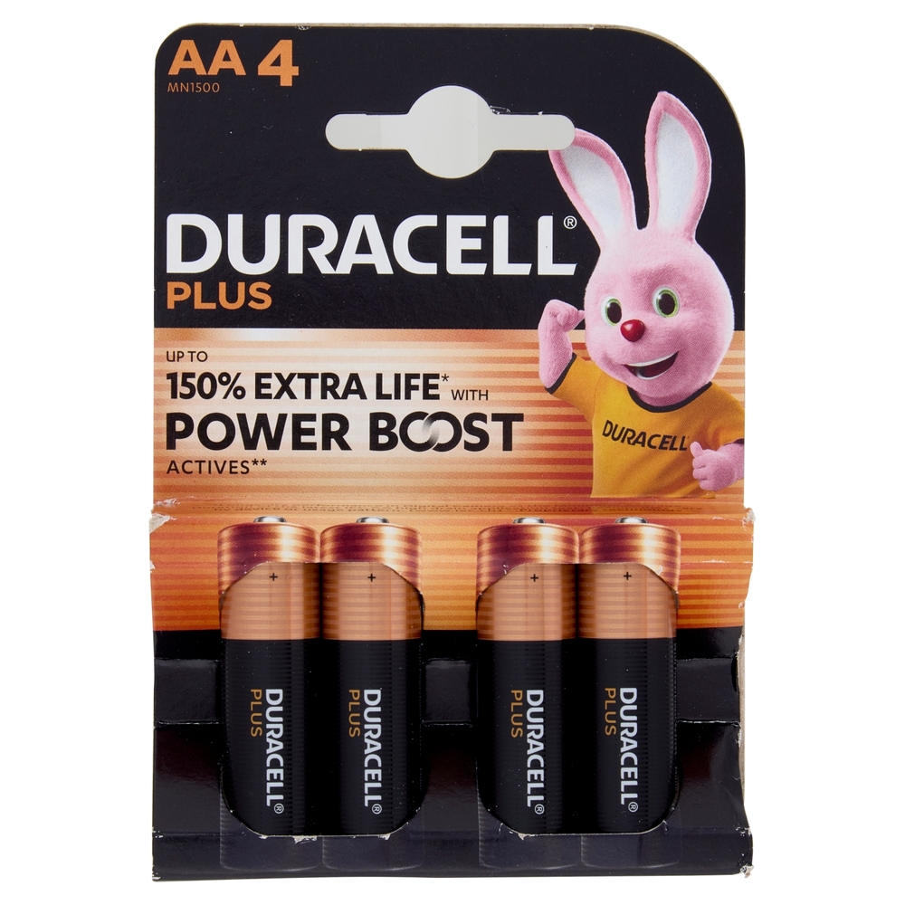 Duracell Plus AA 4  Stilo / Mignon Alcalina 1.5V MN1500 4 pz