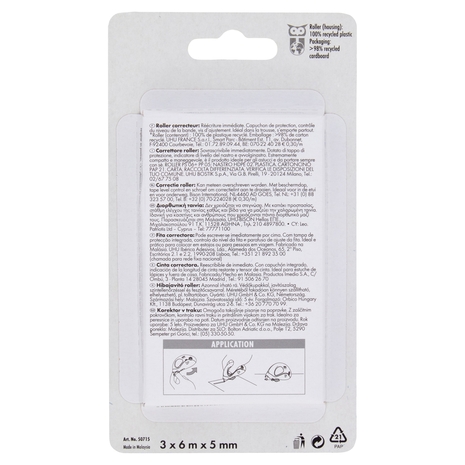 UHU Correction Mini Roller 6m x 5mm 3 pz