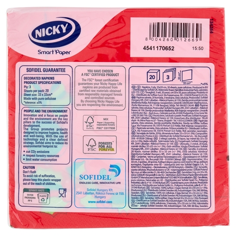 Nicky Tovaglioli Happy Life Christmas 33X33 cm 3 Veli 20 Pz