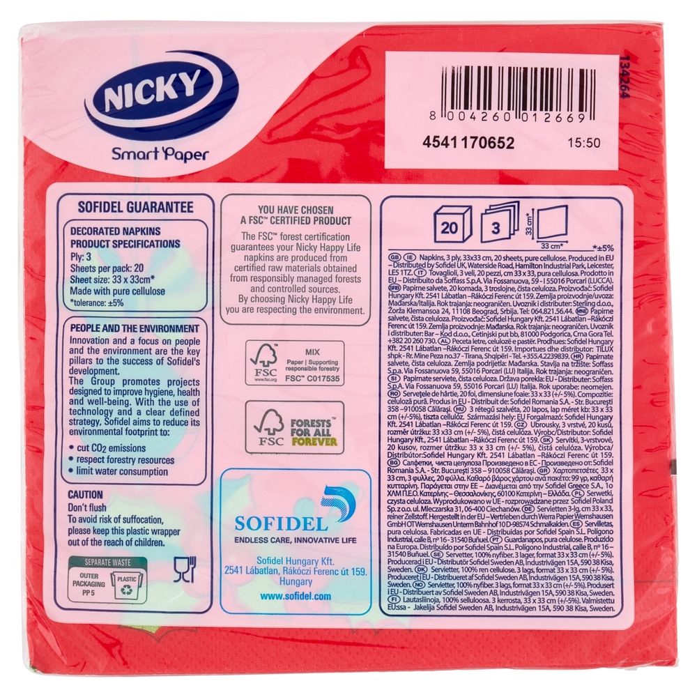 Nicky Tovaglioli Happy Life Christmas 33X33 cm 3 Veli 20 Pz