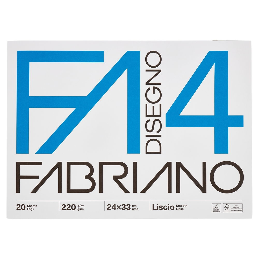 Fabriano Disegno 4 220 g/m² 24x33 cm Liscio 20 Fogli