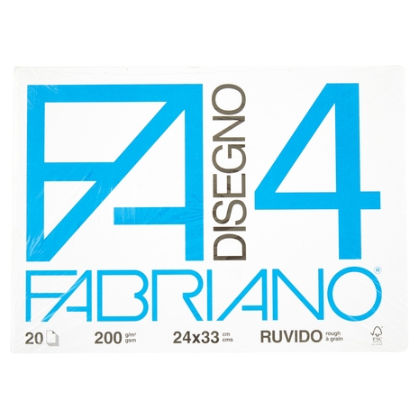Fabriano Disegno FA/4 blocco 20 fogli 24x33 cm ruvido